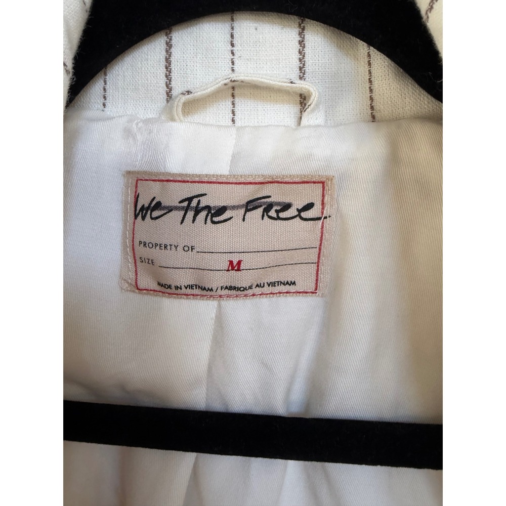 Free People We The Free Melia Mac striped linen-blend duster trench coaT medium - Picture 4 of 9